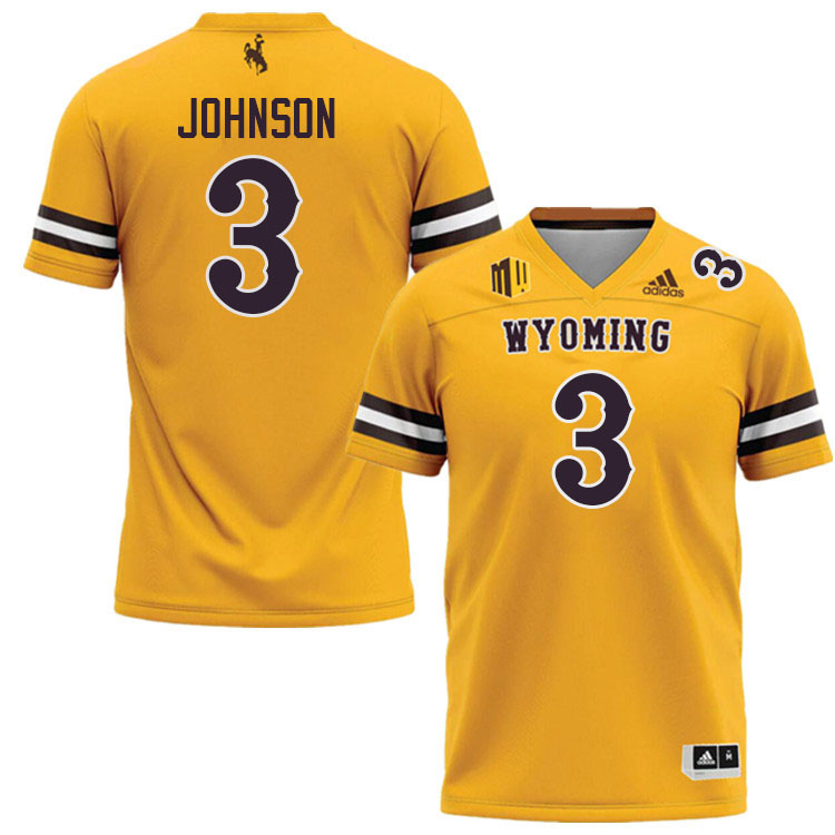 Wyoming Cowboys #3 Andrew Johnson College Football Jerseys,Uniforms-Gold